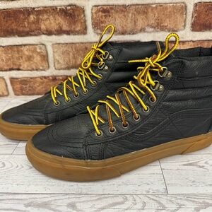 Vans Sk8-Hi MTE Black Gum Leather Sneakers Men’s 10 High Top Skate Shoes Street